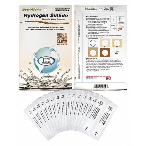 Test Strips, Hydrogen Sulfide, 0-2ppm, PK30