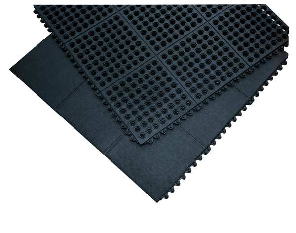 Interlocking Drainage Mat Tile Grease Resistant Natural Rubber 3 ft 3 ft 5/8 in