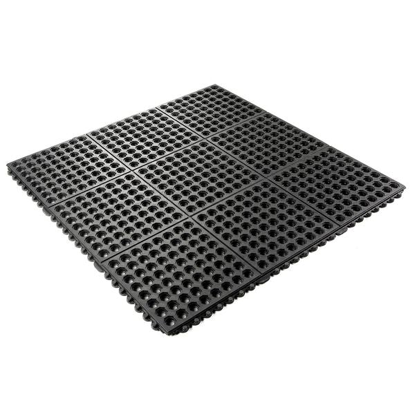 Interlocking Drainage Mat Tile Grease Resistant Natural Rubber 3 ft 3 ft 5/8 in