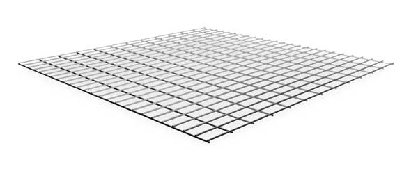 Decking, Steel Wire, 48 in W, 48 in D, Zinc, Zinc Finish, Gauge: 5