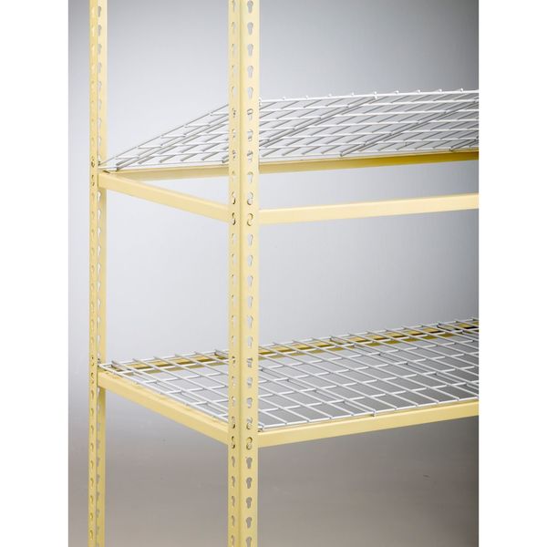 Decking, Steel Wire, 48 in W, 24 in D, Zinc, Zinc Finish, Gauge: 5