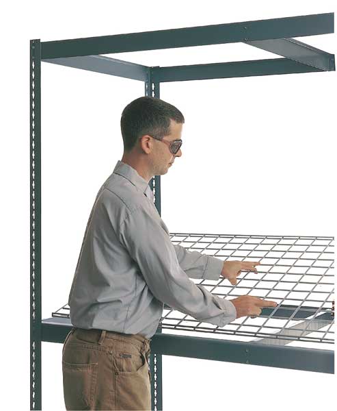 Decking, Steel Wire, 48 in W, 24 in D, Zinc, Zinc Finish, Gauge: 5