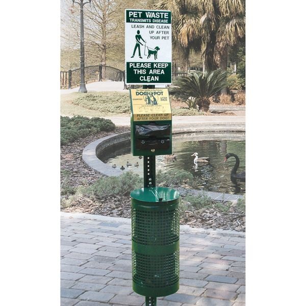 10 gal. Green Aluminum Round Pet Waste Container
