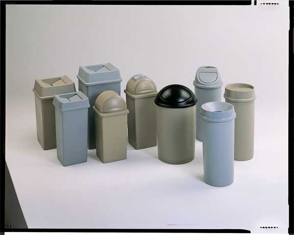 35 gal, 50 gal Swing Trash Can Lid, 20 1/4 in W/Dia, Beige, Resin, 1 Openings