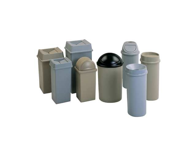 35 gal, 50 gal Swing Trash Can Lid, 20 1/4 in W/Dia, Beige, Resin, 1 Openings