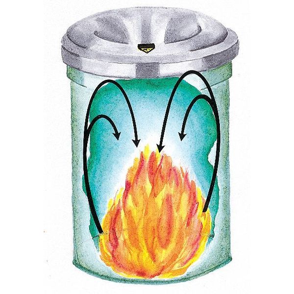 4-1/2 gal Round Trash Can, White, 12 in Dia, None, Aluminum