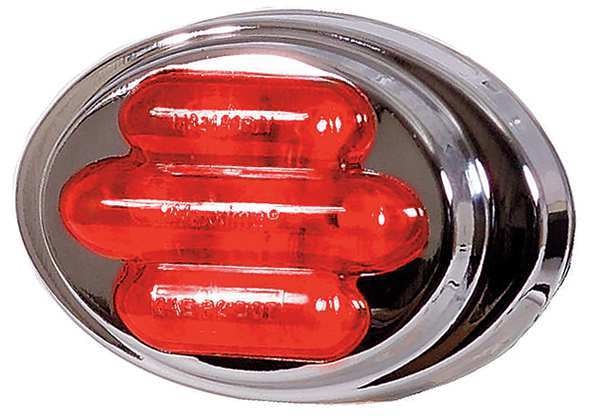 Clearance Light, LED, Red, Surface, Oval, 3 L