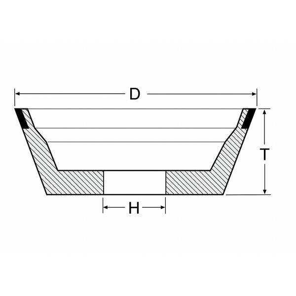 Flaring Cup Wheel, 3-3/4In, 150, 11V9