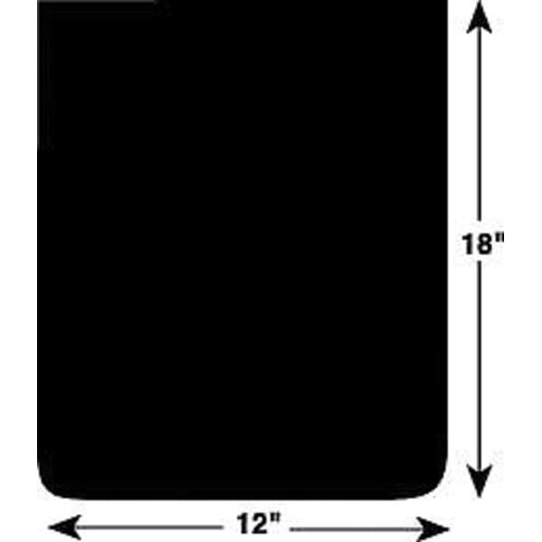 Mud Flaps, Rubber, 18 in L, 12 in W, 1/4 in Thick, Bolt-On, Black, 1 Pair
