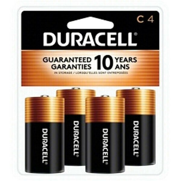 Coppertop C Alkaline Battery, 1.5V DC, 4 Pack