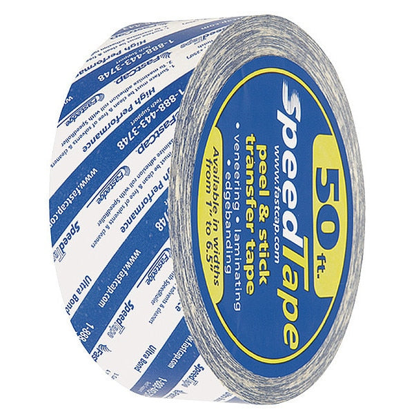 Double Sided Film Tape, 1 in W x 16 3/4 yd L, 5.5 mil Thick, 50 ft, Transparent