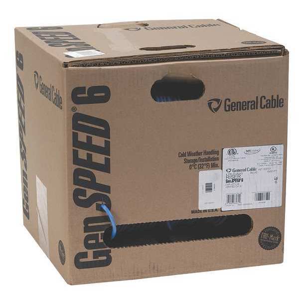 Cable, Cat 6, 23 AWG, 1000 ft, Blue