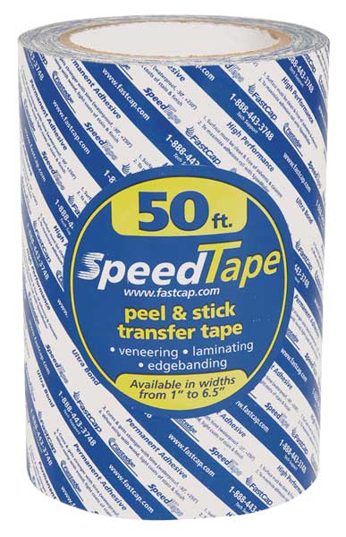 Double Sided Film Tape, 6 1/2 in in W x 16 3/4 yd L, 5.5 mil Thick, 50 ft, Transparent