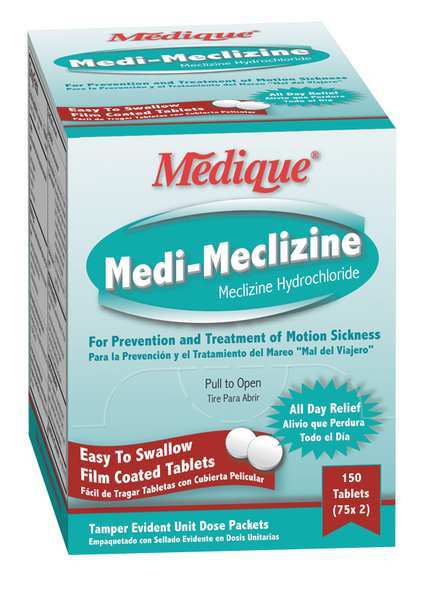 Motion Sickness Relief, Tablet, 25mg, PK100