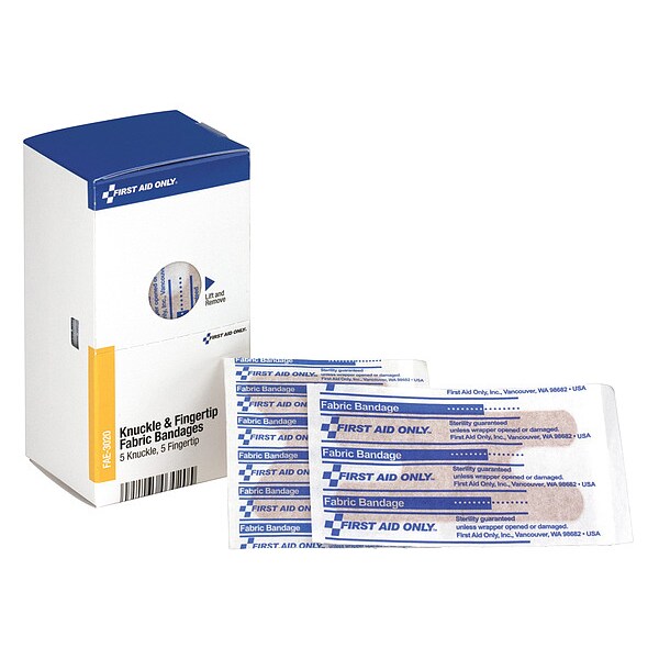 First Aid Kit Refill, 5 Knuckle & 5 Fingertip Fabric Bandages, 10 Per Box