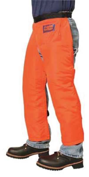 Chainsaw Chaps, Orange, Nylon, 39 in Length