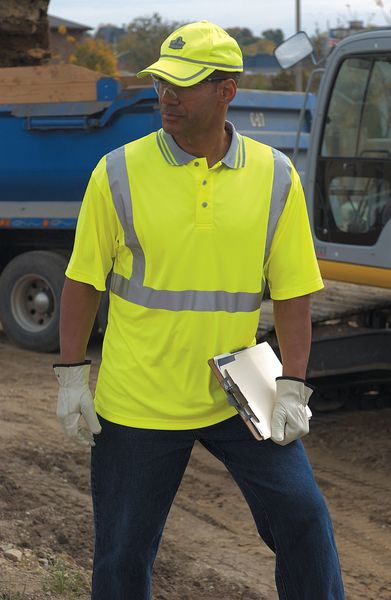 Large Polyester Polo Shirt, Lime