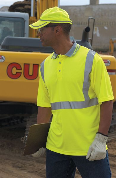Large Polyester Polo Shirt, Lime