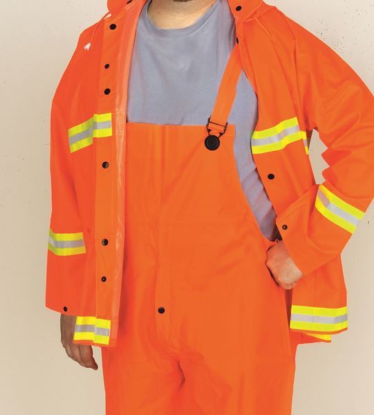 Rainsuit w/Detach Hood, Hi-Vis Org, 3XL
