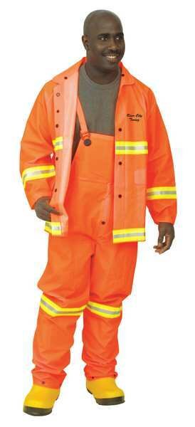 Rainsuit w/Detach Hood, Hi-Vis Org, 2XL