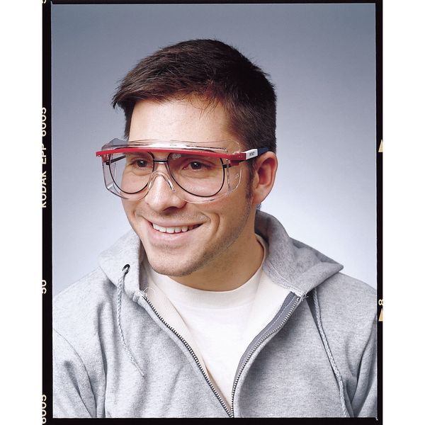 Safety Glasses, OTG Clear Polycarbonate Lens, Anti-Fog