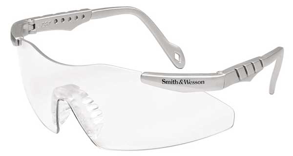 Safety Glasses, Wraparound Clear Polycarbonate Lens, Scratch-Resistant