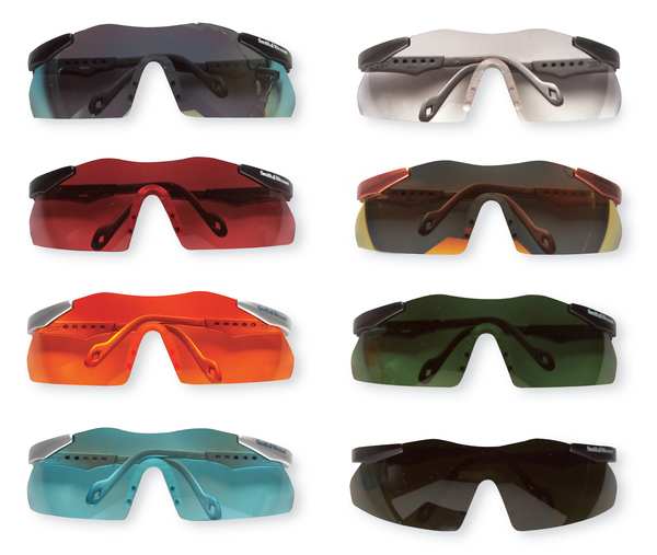 Safety Glasses, Wraparound Gold Mirror Polycarbonate Lens, Scratch-Resistant