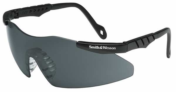 Safety Glasses, Wraparound Smoke Polycarbonate Lens, Scratch-Resistant
