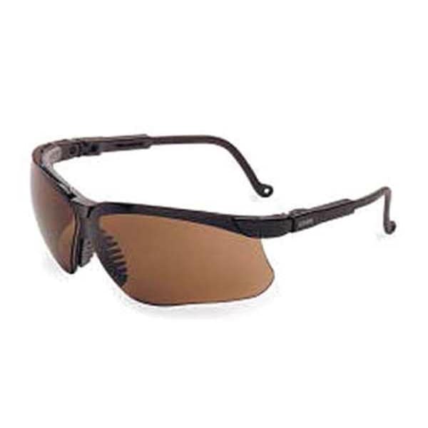 Safety Glasses, Wraparound Espresso Polycarbonate Lens, Scratch-Resistant