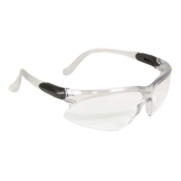 Safety Glasses, Wraparound Clear Polycarbonate Lens, Scratch-Resistant