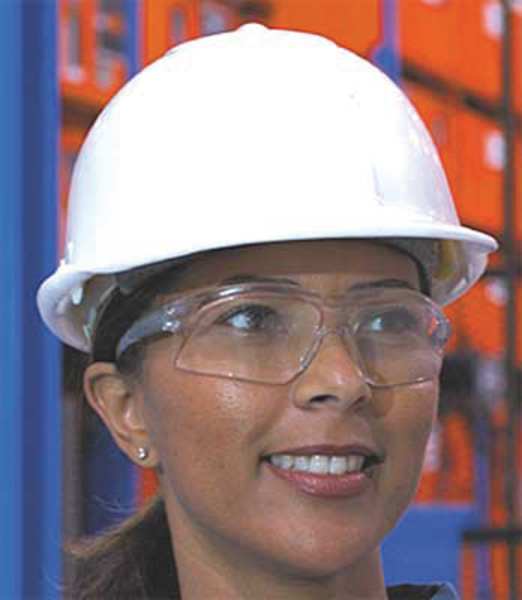 Safety Glasses, Wraparound Clear Polycarbonate Lens, Scratch-Resistant
