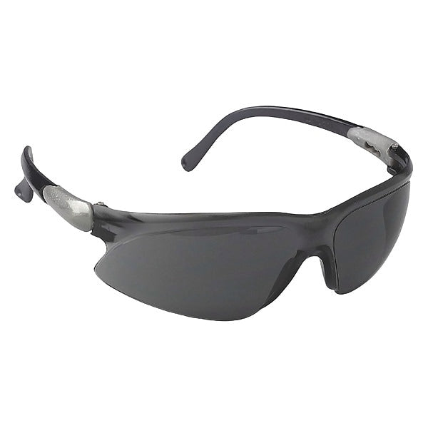 Safety Glasses, Wraparound Smoke Polycarbonate Lens, Anti-Fog, Scratch-Resistant