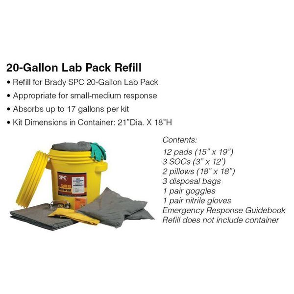 Spill Kit Refill, Universal, Gray