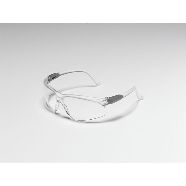 Safety Glasses, Wraparound Clear Polycarbonate Lens, Scratch-Resistant