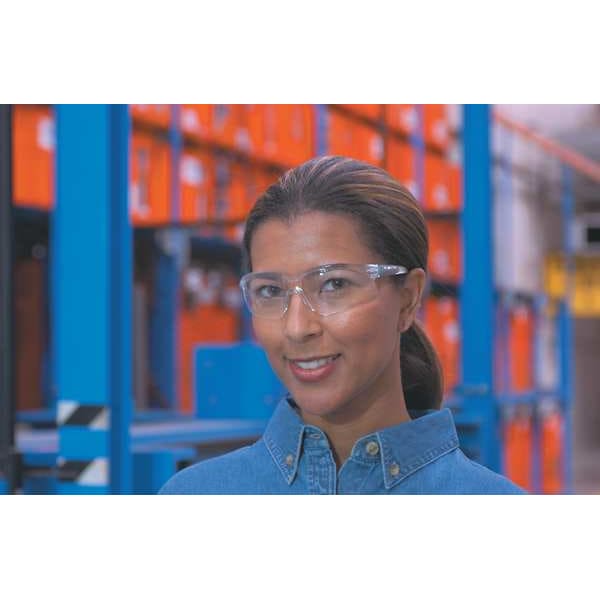 Safety Glasses, Wraparound Smoke Polycarbonate Lens, Anti-Fog, Scratch-Resistant