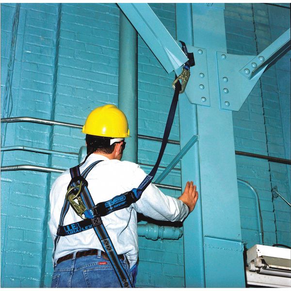 Shock Absorbing Lanyard, 6 ft., 310 lb. Weight Capacity, Blue
