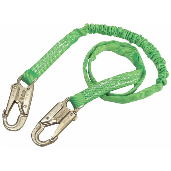 Shock Absorbing Lanyard, 6 ft., 310 lb. Weight Capacity, Green