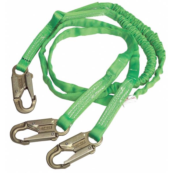 Shock Absorbing Lanyard, 6 ft., 310 lb. Weight Capacity, Green