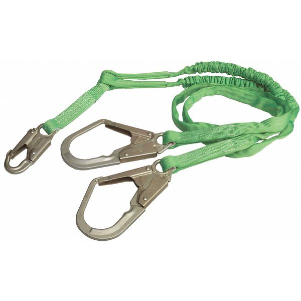 Shock Absorbing Lanyard, 6 ft., 310 lb. Weight Capacity, Green