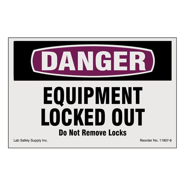 Lockout/Tagout Magnetic Sign, 4 in Height, 6 in Width, Vinyl, Rectangle, English