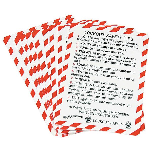 Lock out tag out Wallet Cards, PK10