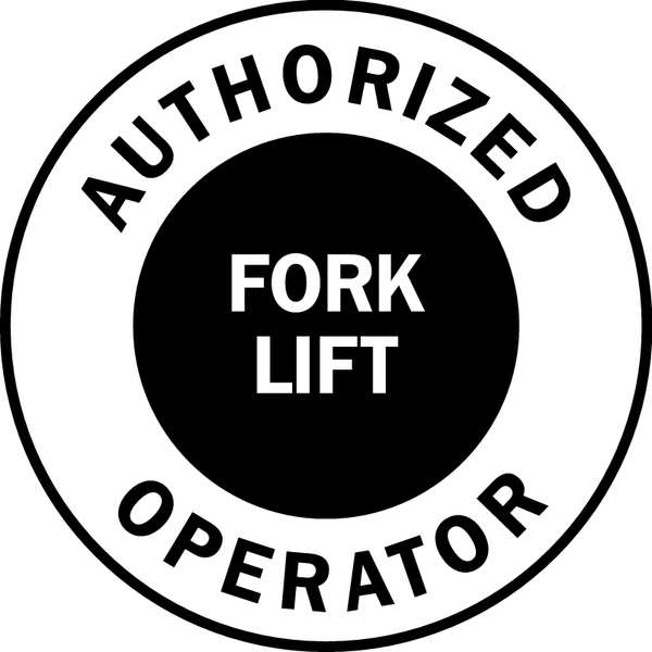 Hard Hat Label, Black/Yellow, PK4