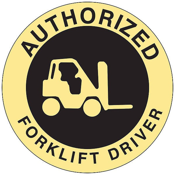 Hard Hat Label, Black/Yellow, PK4