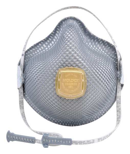 R95 Disposable Respirator w/ Valve, M/L, Gray, PK10