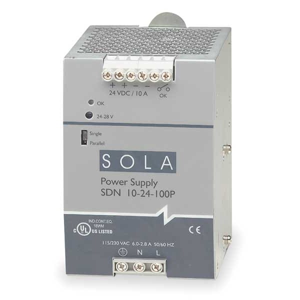 DC Power Supply, 24VDC, 10A, 47-63Hz