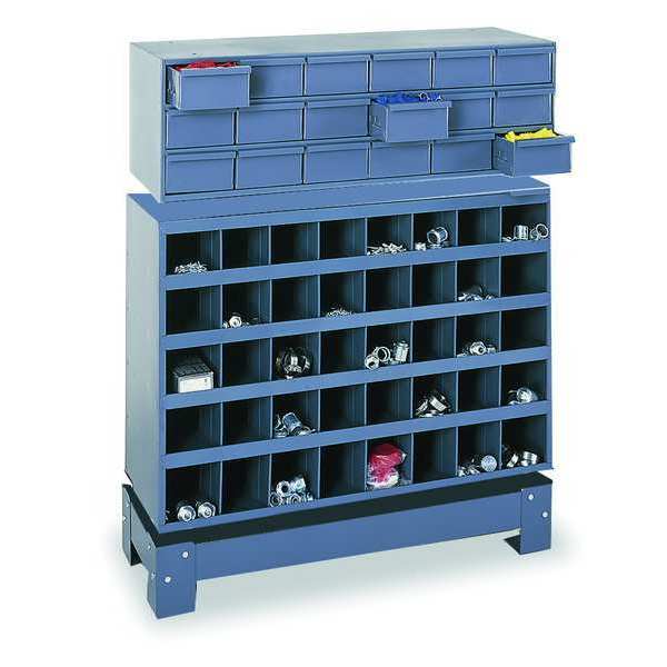 Pigeonhole Bin Unit, 40 Compartments, 12 in D x 23 7/8 in H x 33 3/4 in W, Steel