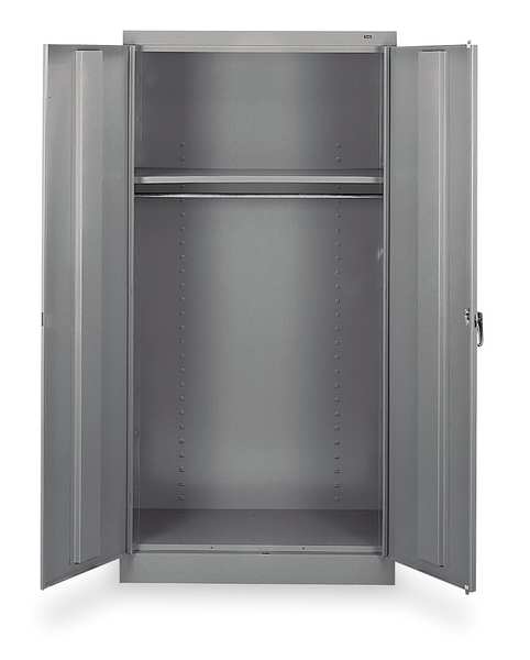 24 ga. ga. Carbon Steel Wardrobe Storage Cabinet, 36 in W, 72 in H, Stationary