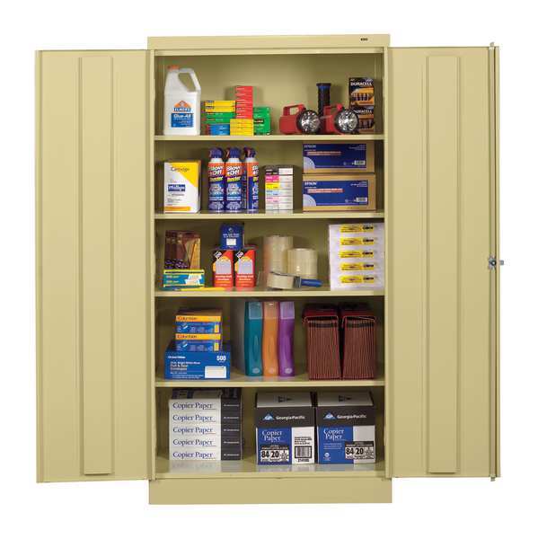 24 ga. ga. Steel Storage Cabinet, 36 in W, 72 in H, Stationary