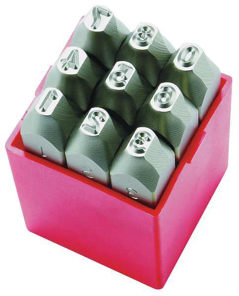 Number Set, 1/4 In. H, Steel