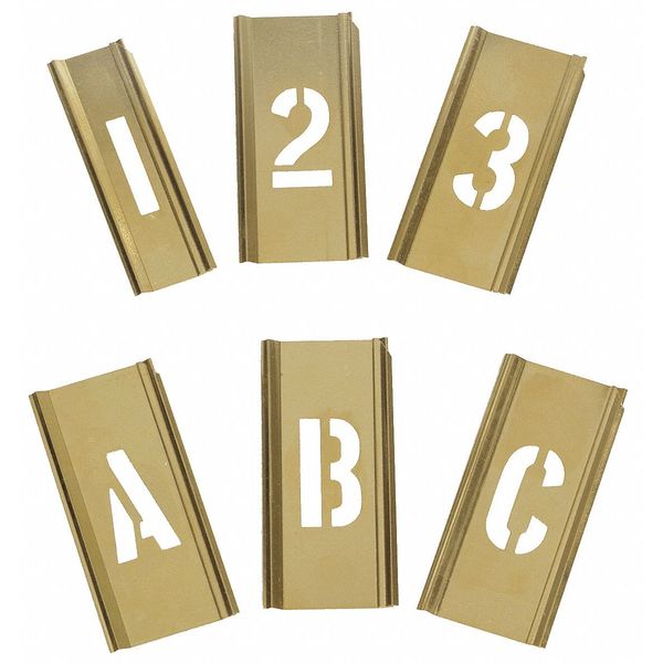 Interlocking Stencil, Numb&Letters, Brass, 6A231